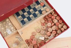 cca 1940 TIp-top tombola társasjáték komplettnek tűnő doboz