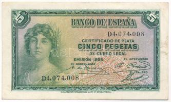 Spanyolország 1935. 5P T:III Spain 1935. 5 Pesetas C:F Krause P#85