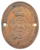 Ausztria ~1920-1932. "D.S.H." osztrák motorkerékpár üzem Cu felvarrója (41x33mm) T:2 patina Austria ~1920-1932. "D.S.H." Cu sewing up of the Austrian motorcycle factory (41x33mm) C:XF patina