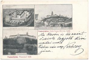 1900 Pannonhalma, madártávlatból, Győrszentmárton és Pázmánd felől (EK)