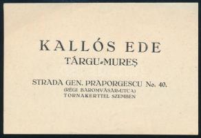 cca 1920-30 Kallós Ede szobrászművész, Targu-Mures (Marosvásárhely), 9x13 cm