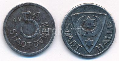 Német Birodalom / Düren 1917. 5pf Fe szükségpénz + Halle 1920. 10pf Fe szükségpénz T:2,2- patina
Ge...