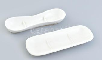 2 db fürdőszobai porcelán fogkefetartó, aljukon elszíneződéssel, h: 22-23 cm
