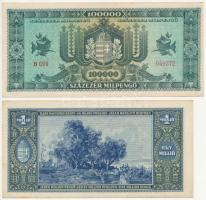 1945. 100.000P + 1946. 1.000.000P + 1946. 100.000MP + 1946. 10.000BP mind "Magyar Éremgyűjtők V...