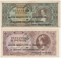 1945. 100.000P + 1946. 1.000.000P + 1946. 100.000MP + 1946. 10.000BP mind "Magyar Éremgyűjtők V...