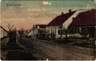 1917 Grobosinc, Grubisnopolje, Grubisno Polje; utca / street view (felületi sérülés / surface damage)