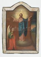 Jelzés nélkül, XIX. sz. második fele: Ortodox szentkép, kétoldalas, Szent Miklós és Jézus
angyallal...