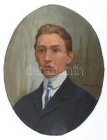 Chiovini Gy. jelzéssel, XX. sz. első fele: Portré. Olaj, karton. Apró felületi sérüléssel. 28x21,5 cm