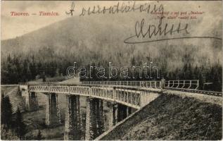 1908 Tiszolc, Tisovec; Diel alatti vasúti híd. F. Hortensky / Zeleznicny most pod Dielom / railway bridge (EK)