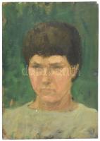 Jelzés nélkül, XX. sz. közepe: Női portré (hátoldalán portré vázlat). Olaj, karton. 50x35 cm
