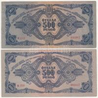 1946. 500P (2x) + 1945. 1000P + 1945. 10.000P mind "Forradalmaink Pénzei Kiállítás Kecskemét, 1...