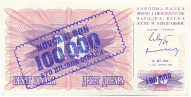 Bosznia-Hercegovina 1993. 100.000D T:I Bosnia and Hercegovina 1993. 100.000 Dinara C:UNC Krause P#34