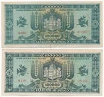1946. 100.000MP (2x) + 1946. 1.000.000MP + 1946. 10.000.000MP mind "Forradalmaink Pénzei Kiállí...