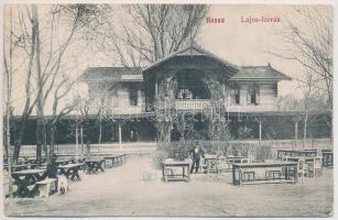1911 Kassa, Kosice; Lajos forrás, vendéglő kertje. László Béla kiadása / mineral water spring, restaurant garden (ázott / wet damage)