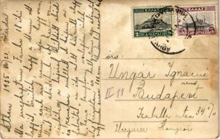 1935 Athens, Athína, Athenes; Temple of Olympian Zeus, tourists. photo (fl)