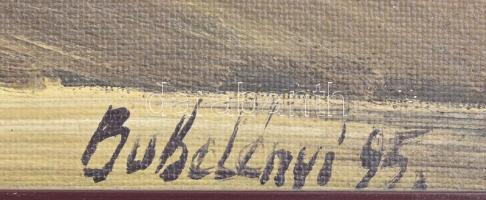 Bubelényi László (1953-): Múló idő. Olaj, farost, jelzett, hátoldalán címkén feliratozott. Dekoratív...
