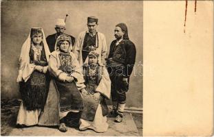1916 Bosnian folklore, traditional costumes (ázott sarkak / wet corners)