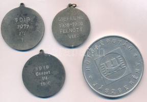 1968-1971. 4 darab fém horgászati díjérem (40-65mm) T:2 kis ph