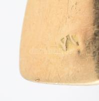 14k arany (Au) és lapis lazuli hatású zománc fülbevaló pár, Ankh kereszt, jelzett br: 2,5 g