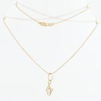 14k arany (Au) nyaklánc hangjegy alakú medállal. Jelzett 3,8g 38 cm