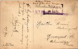 1917 Herzliche Neujarhsgrüße! / New Year greeting art postcard with horse-drawn sled. M. Munk Wien N...