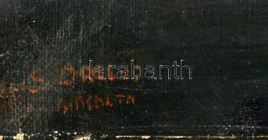 Olvashatatlan (Dallos?) jelzéssel: Mária a kisdeddel. Olaj, vászon, Sérült. 65x50 cm