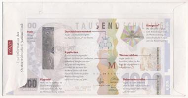 Osztrák pénzboríték, rajta az 1997-es 1000 Schillinges nyomtatott képével