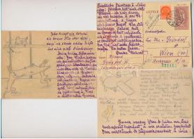 7 db RÉGI osztrák saját kézzel rajzolt katonai tábori posta levelezőlap / 7 pre-1945 Austrian milita...