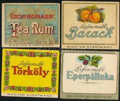 10 db régi magyar italcímke, vegyes állapotban