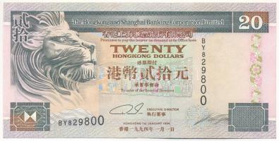 Hongkong 1994. 20$ T:III szép papír Hong Kong 1994. 20 Dollars C:F fine paper Krause P#201