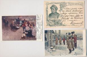 6 db RÉGI lengyel hazafias katonai propaganda képeslap / 6 pre-1945 Polish patriotic military propaganda postcards