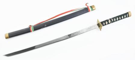 Dísz!! szamuráj kard, kopásokkal, h: 96,5 cm