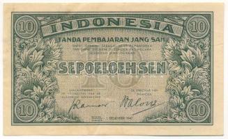 Indonézia 1947. 10s T:III Indonesia 1947. 10 Sen C:F Krause P#31