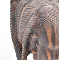Nigéria, faragott ébenfa, női fej, hibátlan, 1980 körül m: 22,5 cm,