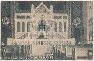 Berlin, Rykestrasse Synagogue interior. Judaica - Hermann Wolff 1907. / Berlini zsinagóga belső. Judaika (szakadás / tear)