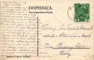 1916 Glince, Gleinitz (Vic); Nova cerkev sv. Antona, Ljudska Sola, Posta, Gostilna Agnola po domace ...