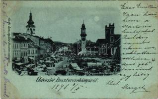 1898 (Vorläufer) Besztercebánya, Banská Bystrica; piac, vásár este. Divald, Ivánszky Elek kiadása / market at night
