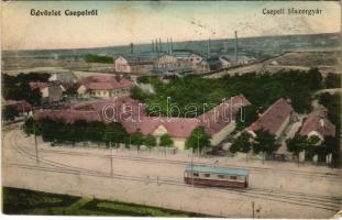 1914 Budapest XXI. Csepel, Lőszergyár, villamos (EK)