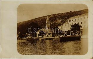 1911 Gruz, Gravosa; Nagy szálló, kikötő. Hajóról fényképezve / Grand Hotel, port. photo