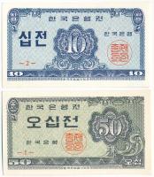 Dél-Korea 1962. 10j + 50j T:I- South Korea 1962. 10 Jeon + 50 Jeon C:AU Krause P#28, P#29a