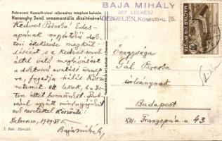 1939 Baja Mihály író, református lelkész egyesület főtitkárának aláírt képeslapja