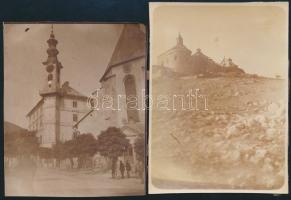 cca 1900 Selmecbánya, 2 db fotó, egyik sarokhiánnyal, 10,5×7,5 cm / Banská Štiavnica