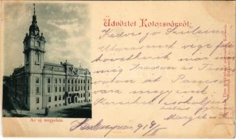 1898 (Vorläufer) Kolozsvár, Cluj; új megyeház. Ferencz és Társa fényképészeti műterméből / new county hall (vágott / cut)