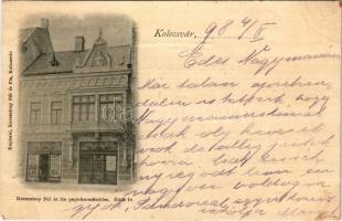 1898 (Vorläufer) Kolozsvár, Cluj; Dunky fivérek üzlete, Keresztesy Pál és fia papírkereskedés és saját kiadása. Fő tér 10. / shops (EK)