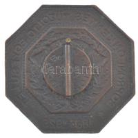 1926. "60 éves a Soproni Önkéntes Tűzoltó Egyesület 1866-1926" fém gomblyuk jelvény, hátol...