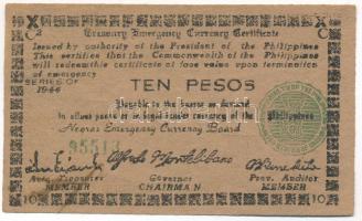 Fülöp-szigetek 1944. 10P T:III Philippines 1944. 10 Pesos C:F Krause P#S676a