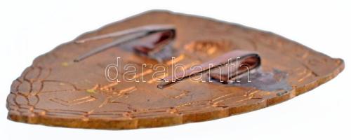 ~1940. "Szebb Jövőt" zománcozott Br levente sapkajelvény (43x34mm) T:2 / Hungary ~1940. &q...