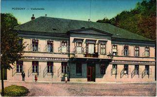 Pozsony, Pressburg, Bratislava; Vaskutacska, Ferdinánd király vasfürdő. Vasúti levelezőlapárusítás / Eisenbrünnel (Eisenbründl), König Ferdinand Eisenbad / Zelezná Studienka / spa, bathhouse