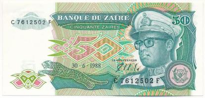 Kongói DK / Zaire 1988. 50Z T:I DR Congo / Zaire 1988. 50 Zaires C:UNC Krause P#32