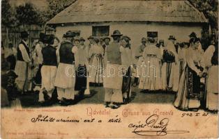 1902 Orsova, Román tánc. Raichl Sándor jun. / Romänischer Tanz / Romanian folk dance (EB)